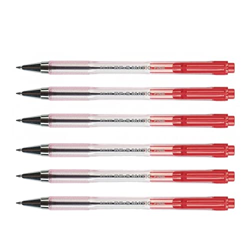 Pilot BPS-Matic Druckkugelschreiber, feine Spitze, Rot, 6 Stück von Pilot