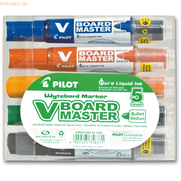 Pilot Boardmarker V-Boardmaster Begreen Set 5 Farben von Pilot