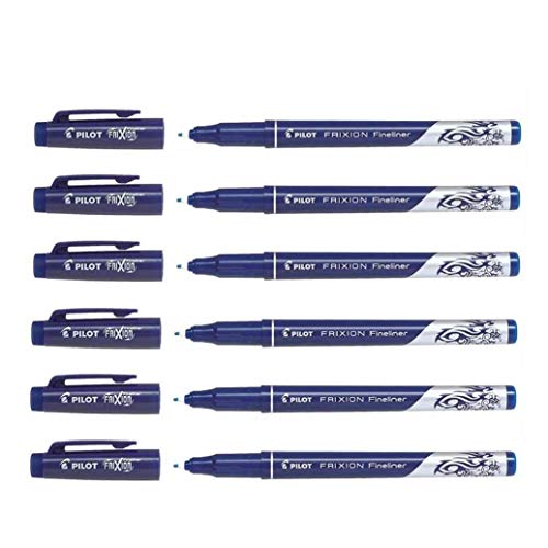 Pilot Fineliner Frixion Filzstifte, radierbar, Blau, 6 Stück von Pilot