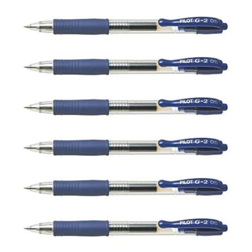 Pilot Gel-Kugelschreiber, G2, 05, feine Spitze, Blau, 6 Stück Pilot Gel-Kugelschreiber, G2, 05, feine Spitze, Blau, 6 Stück von Pilot