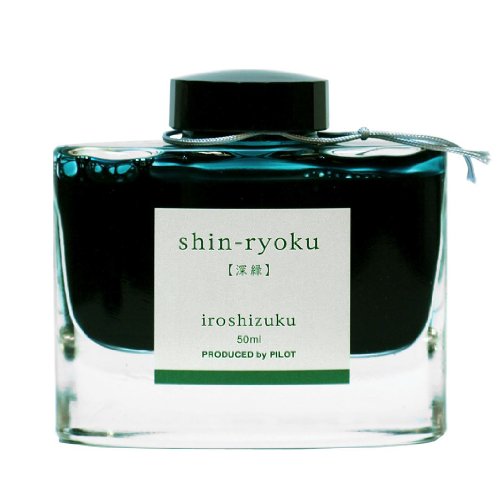 Pilot Iroshizuku Tinte für Füllfederhalter, 50 ml Flasche, Shin-ryoku Deep Green von Pilot