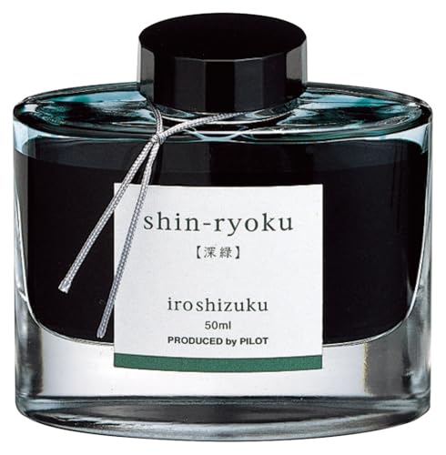 Pilot Iroshizuku Tinte für Füllfederhalter, 50 ml Flasche, Shin-ryoku Deep Green von Pilot