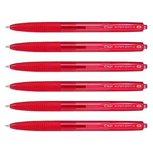 PILOT Kugelschreiber Super Grip G, einziehbar, mittlere Spitze, Rot, 6 Stück PILOT Kugelschreiber Super Grip G, einziehbar, mittlere Spitze, Rot, 6 Stück von Pilot