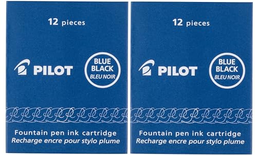 Pilot Namiki IC100 Tintenpatrone für Füllfederhalter, Blau/Schwarz, 12 Patronen pro Packung (2 Stück) von Pilot