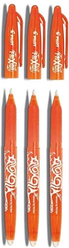 Pilot Orangefarben Frixion Kugelschreiber Löschbar Stift Stift 0.7mm Spitze Spitze 0.35mm Linie BL-FR7 (3er Pack) von Pilot