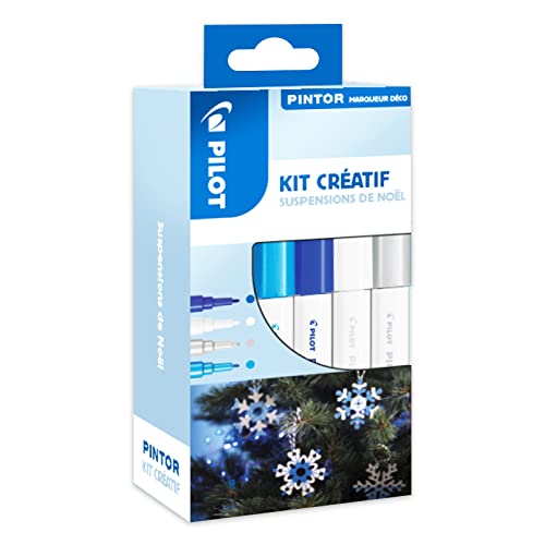 Pilot PINTOR 3131910574446 Kreativ-Set – Deko-Marker – 8 Baumaufhänger + 4 Marker feine Spitze, metallblau, dunkelblau, weiß und silber Pilot PINTOR 3131910574446 Kreativ-Set – Deko-Marker – 8 Baumaufhänger + 4 Marker feine Spitze, metallblau, dunkelblau, weiß und silber von Pilot