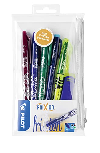 Pilot Pen 2260B5P4 - Tintenroller Frixion Ball, Frixion Fineliner, Frixion Textmarker, Set 6 Teile im Blistermäppchen von Pilot