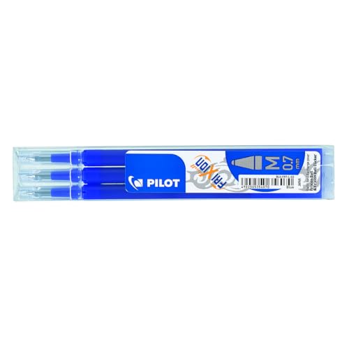 Pilot Pen 2261003F - Ersatzminen Tintenroller Frixion Ball, Stärke 0,7 mm, blau, radierbar, 3 Stück von Pilot