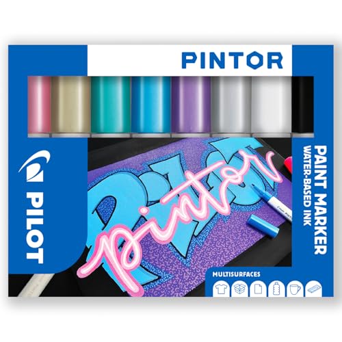 Pilot Pintor Creative Permanentmarker auf Wasserbasis für verschiedene Oberflächen, schnell trocknend, für Stoffe, Glas, Holz, Stein, Heimwerker, Amateur-Künstler, mittlere Spitze, 8 Stück, Pilot Pintor Creative Permanentmarker auf Wasserbasis für verschiedene Oberflächen, schnell trocknend, für Stoffe, Glas, Holz, Stein, Heimwerker, Amateur-Künstler, mittlere Spitze, 8 Stück, von Pilot