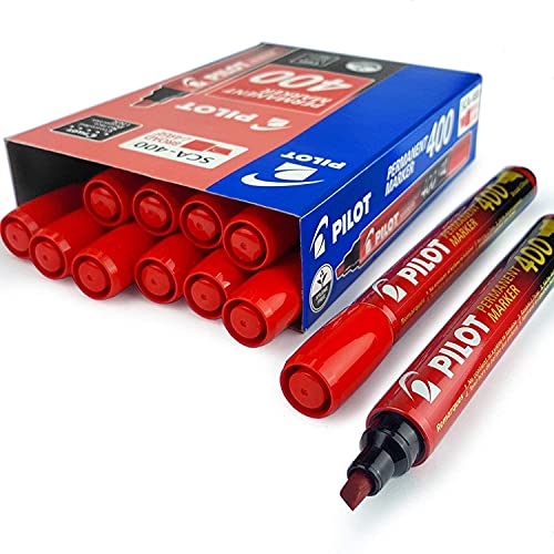 Pilot SCA-400 Permanentmarker, Keilspitze, 1,5 - 4,0 mm Spitze, Rot, 12 Stück Pilot SCA-400 Permanentmarker, Keilspitze, 1,5 - 4,0 mm Spitze, Rot, 12 Stück von Pilot