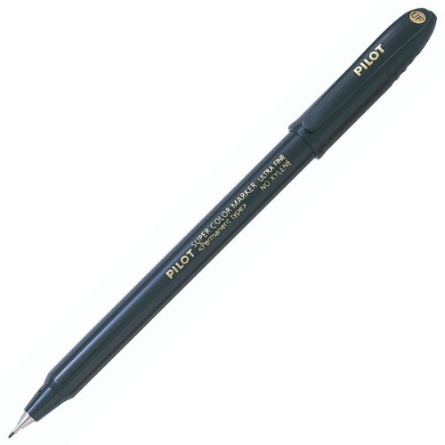 Pilot Super Farbe Ultra feine Marker 1,0 mm Spitze, schwarz, 12 Stück von Pilot