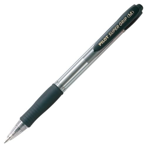 Pilot Super Grip Druck-Kugelschreiber 1,0 mm Schreibspitze 0,4 mm Strichbreite 12 Stück schwarz von Pilot