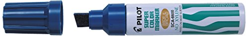 Pilot Supercolor Permanentmarker, breite und breite Spitze, Keilspitze, 3,0 mm, Blau, 1 Stück von Pilot