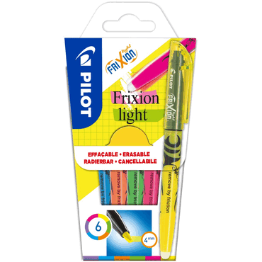 Pilot Textmarker FriXion Light Soft - M 6er Etui pastell. von Pilot