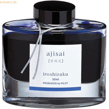 Pilot Tintenglas Iroshizuku Glas mit 50ml ajisai (blau) von Pilot