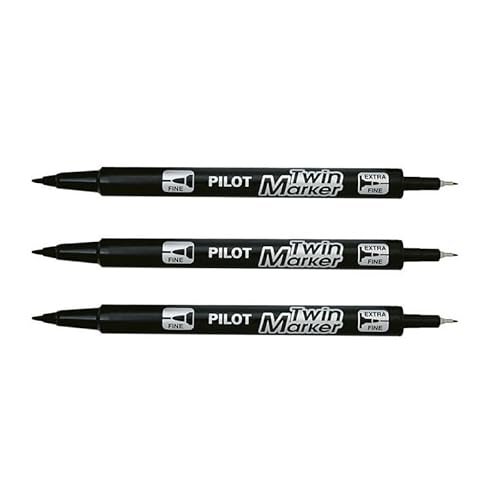 Pilot Twin Marker zum Beschriften von CDs/DVDs, permanent, fein/mittel, Schwarz Pilot Twin Marker zum Beschriften von CDs/DVDs, permanent, fein/mittel, Schwarz von Pilot