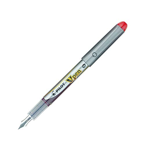 Pilot VPen Einweg-Füllfederhalter, silberfarbener Schaft, 0,58 mm Spitze, Rot, Einzelstift Pilot VPen Einweg-Füllfederhalter, silberfarbener Schaft, 0,58 mm Spitze, Rot, Einzelstift von Pilot