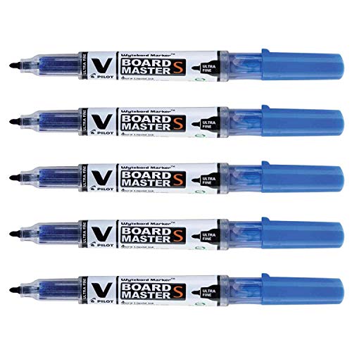 Pilot Whiteboard-Marker V Board Master S, ultradünn, Blau, 5 Stück von Pilot