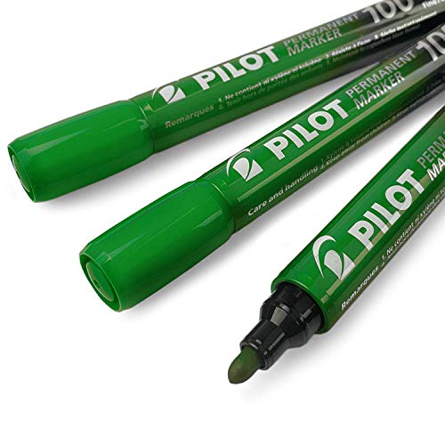 Pilot sca-100 Bullet Point Permanent Marker Pen – Fine 4.0 mm-4.5 mm Tipp – Grün – Set von 3 Pilot sca-100 Bullet Point Permanent Marker Pen – Fine 4.0 mm-4.5 mm Tipp – Grün – Set von 3 von Pilot