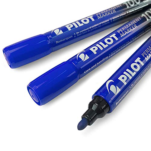 Pilot sca-100 Bullet Point Permanent Marker Pen – Fine 4.0 mm-4.5 mm Tipp – blau – Set von 3 von Pilot