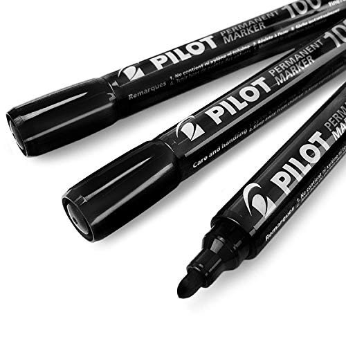 Pilot sca-100 Kugelspitze Permanent Marker Stift - fein 4.0mm-4.5mm Spitze - schwarz - 3er Set von Pilot