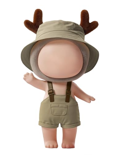Braunes Puppen-Set: 17 cm Fischerhut und Overall, Mini-Kleidung, Designer-Zubehör, passend für 15,2 - 17,8 cm von PilvRiided