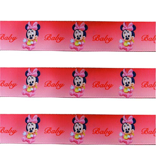 2 m x 22 mm Cute Pink Baby Disney Minnie Maus Band für Baby-Duschen, Kuchen, Taufen, Geschenkpapier, Presents von Pimp My Shoes