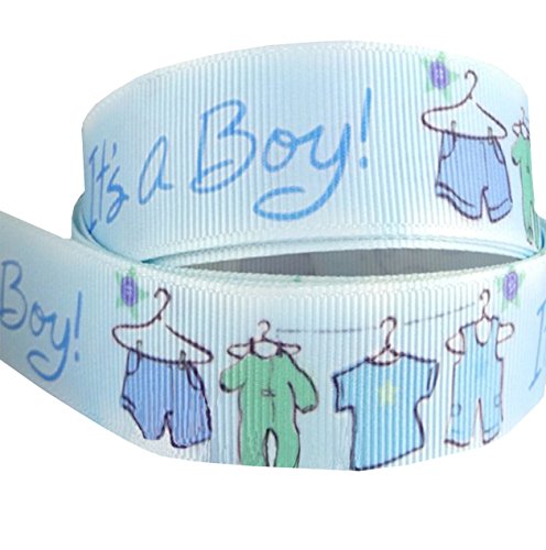 Band mit Motiv, blau, Aufdruck: It‘s A Boy, 2 m x 22 mm, Kinderwagen, Baby-Band für Baby-Shower, Kuchen, Taufe, Geschenkpapier von Pimp My Shoes