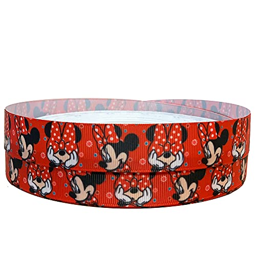 Pimp My Shoes Dekoband, Ripsband, Motiv: Minnie Mouse, 2 m x 22 mm, Rot, ideal für Geschenke von Pimp My Shoes