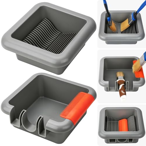 Pinsel-Reiniger-Waschwerkzeug – 2 einzelne Farbschalen für schnelle Reinigung und Organisation von Pinseln, innovative Pinsel-Reinigungsschalen von PinStone von PinStone