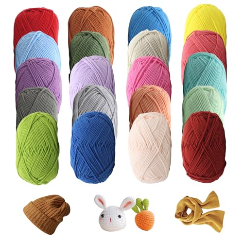 20pcs Baumwollgarn zum Häkeln, mehrfarbige super weiche Milch -Baumwollgarn zum Stricken von Häkelkleidungs 20pcs Baumwollgarn zum Häkeln, mehrfarbige super weiche Milch -Baumwollgarn zum Stricken von Häkelkleidungs von Pineeseatile