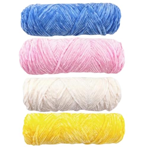 Chenille Garn 4 Rollen 0,12 Zoll Dicke Dicke Häkelgarn Mehrfarbige weiche dicke Wolle für Strickprojekte Pinsel Pullover DIY-Taschen Garn Chenille Garn 4 Rollen 0,12 Zoll Dicke Dicke Häkelgarn Mehrfarbige weiche dicke Wolle für Strickprojekte Pinsel Pullover DIY-Taschen Garn von Pineeseatile