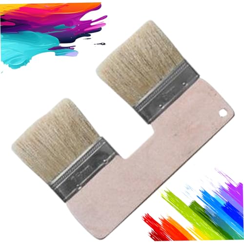 Doppelpackung Pinsel 3-Zoll-Doppelkopf-Holzgriff Pinsel für Wände mit hängenden Loch-Ölpinsel für Wandmalerei, Kunsthandwerk, Möbelwiederherstellung, für Wände Doppelpackung Pinsel 3-Zoll-Doppelkopf-Holzgriff Pinsel für Wände mit hängenden Loch-Ölpinsel für Wandmalerei, Kunsthandwerk, Möbelwiederherstellung, für Wände von Pineeseatile