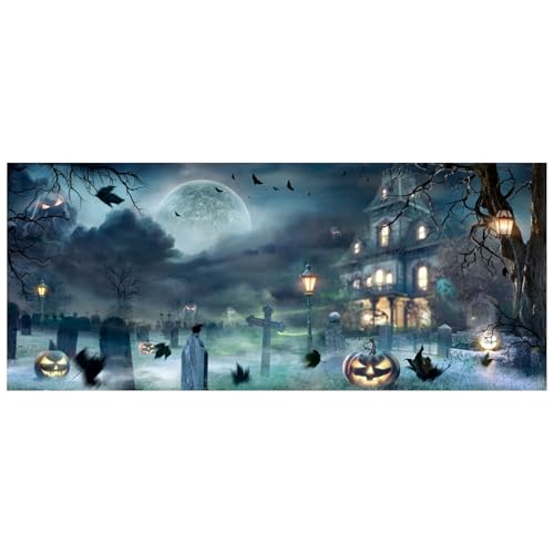 Halloween Garage Door Banner Halloween Garagentor Banner 16x8 Fuß Halloween Hintergrund mit Haken und Seil, Horrorschloss Halloween Garagentor -Abdeckung für Halloween -Foto Hintergrund, Wandtür Deko Halloween Garage Door Banner Halloween Garagentor Banner 16x8 Fuß Halloween Hintergrund mit Haken und Seil, Horrorschloss Halloween Garagentor -Abdeckung für Halloween -Foto Hintergrund, Wandtür Deko von Pineeseatile