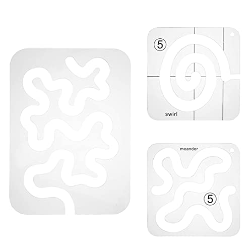 Mäder Quilt -Vorlagen Acryl -DIY Quiltrahmen Quilt -Lineal für Haushaltsnähmaschinen 3pcs Stipple Quilt Schablone von Pineeseatile