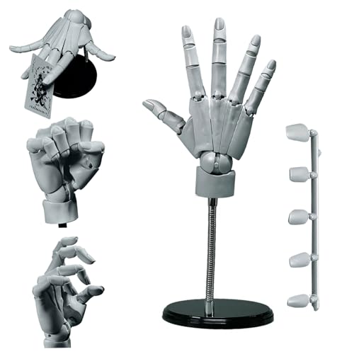 Pineeseatile Handmodell zum Zeichnen, Handmodell 1: 1 artikuliertes Mannequin bewegbares Gelenk 16x8in Manikin mit Basis -DIY -PVC -Bauch von Pineeseatile