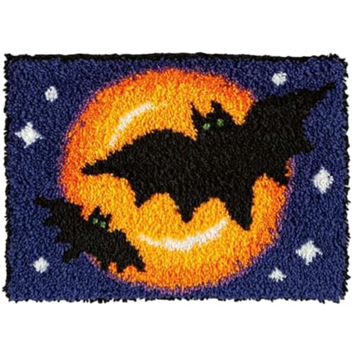Pineeseatile Lack Hook Kits DIY Häkelgarn Kits Halloween Fledermäuse Teppichsticke Haken Teppich Kit Teppich Nadel für Kinder und Erwachsene, 19, 69 x 14, 96 Zoll Pineeseatile Lack Hook Kits DIY Häkelgarn Kits Halloween Fledermäuse Teppichsticke Haken Teppich Kit Teppich Nadel für Kinder und Erwachsene, 19, 69 x 14, 96 Zoll von Pineeseatile