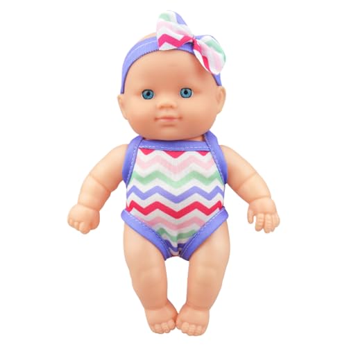 Wasser Babypuppe süße Simulation Bad Puppe 8, 5 x 3, 4 x 5, 3 Zoll Schwimmen Baby mit beweglicher Gelenk und Abnehmbarer Kleidung Vinyl Wasserspielzeug für Kinder, Style2, Schwimmen von Pineeseatile