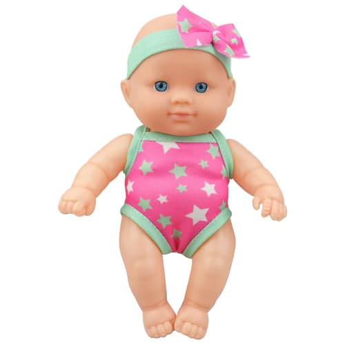 Wasser Babypuppe süße Simulation Bad Puppe 8.5x3, 4x5, 3 Zoll Schwimmen Baby mit beweglicher Gelenk und Abnehmbarer Kleidung Vinyl Wasserspielzeug für Kinder, Style1, Schwimmen von Pineeseatile