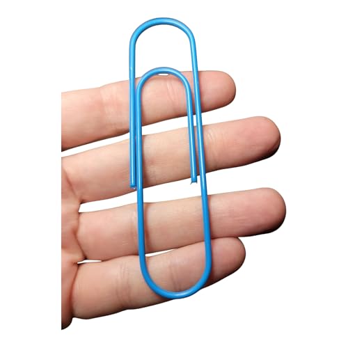 Pinehurst Crafts Extra große Büroklammern, 100 mm, blau, beschichtetes Metall, starke Jumbo-Büroklammern für Büro, Schule, Dokumente, 10 Stück von Pinehurst Crafts