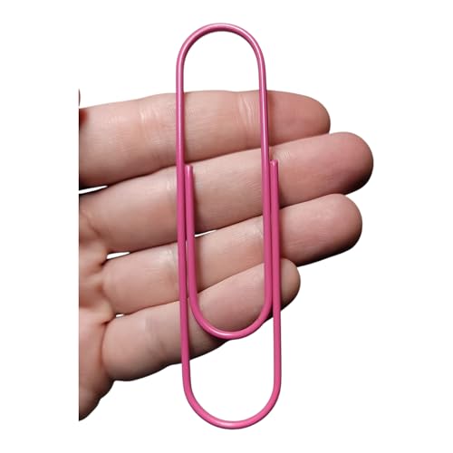 Pinehurst Crafts Extra große Büroklammern, 100 mm, rosa, beschichtetes Metall, starke Jumbo-Büroklammern für Büro, Schule, Dokumente, 10 Stück von Pinehurst Crafts