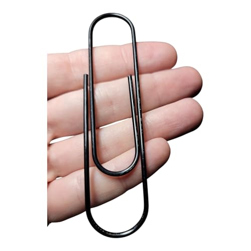 Pinehurst Crafts Extra große Büroklammern, 100 mm, schwarz beschichtetes Metall, starke Jumbo-Büroklammern für Büro, Schule, Dokumente, 10 Stück von Pinehurst Crafts