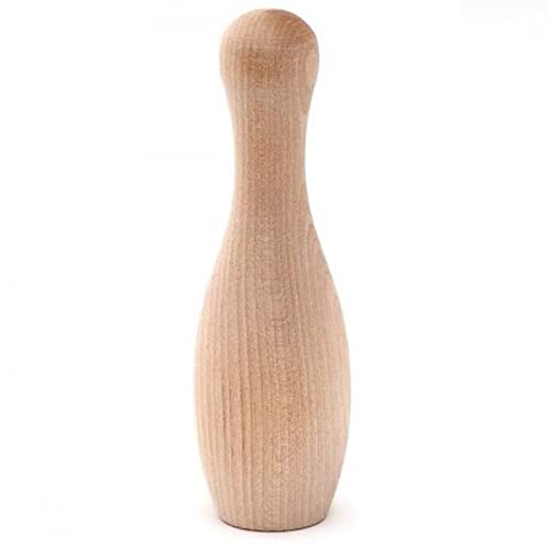 Pinehurst Crafts Kleine Bowlingnadeln aus Holz, unlackiert, 12,7 cm hoch (3,8 cm breit), 10 Stück von Pinehurst Crafts