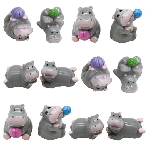 Pinenjoy Mini-Nilpferd-Spielbälle, Figuren, Miniatur-Nilpferd-Figuren, Kunstharz, Zoo-Tier-Kuchenaufsatz für DIY, Feengarten, Moos, Landschaft, Aquarium, Geburtstag, Ostern, Basteln, 12 Stück Pinenjoy Mini-Nilpferd-Spielbälle, Figuren, Miniatur-Nilpferd-Figuren, Kunstharz, Zoo-Tier-Kuchenaufsatz für DIY, Feengarten, Moos, Landschaft, Aquarium, Geburtstag, Ostern, Basteln, 12 Stück von Pinenjoy
