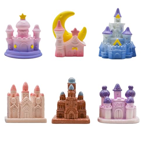 Pinenjoy Miniatur-Figuren mit verträumtem Schloss, Mini-Märchenhaus-Figuren, Kunstharz, Fantasie-Kuchenaufsätze für DIY-Märchengarten, Mikro-Landschaft, Schreibtisch-Dekorationen, 6 Stück Pinenjoy Miniatur-Figuren mit verträumtem Schloss, Mini-Märchenhaus-Figuren, Kunstharz, Fantasie-Kuchenaufsätze für DIY-Märchengarten, Mikro-Landschaft, Schreibtisch-Dekorationen, 6 Stück von Pinenjoy