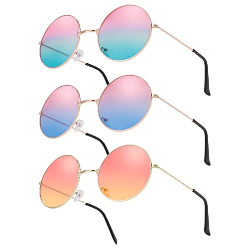 Pinenuts 3 Stück Hippie-Spezifikationen Sonnenbrille, runde Rave-Brille, Retro-Neuheit, Festival-Sonnenbrille, 60er-Jahre-Stil, Brille, Kostüm-Zubehör Pinenuts 3 Stück Hippie-Spezifikationen Sonnenbrille, runde Rave-Brille, Retro-Neuheit, Festival-Sonnenbrille, 60er-Jahre-Stil, Brille, Kostüm-Zubehör von Pinenuts