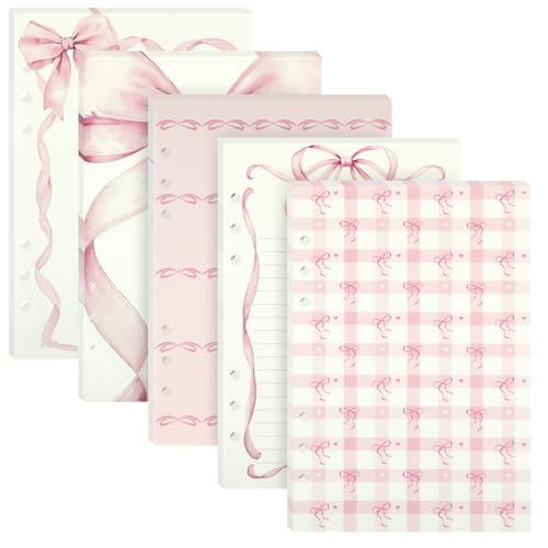 100 Blatt rosa Schleife, A5, Nachfüllpapier für Planer, Binder, 120 g/m² dick, 6 Löcher, Notizbuch-Nachfüllpackung, lose Blätter, Papier für A5, 6-Ringbuch, Tagebuch, Budget, persönlicher Organizer 100 Blatt rosa Schleife, A5, Nachfüllpapier für Planer, Binder, 120 g/m² dick, 6 Löcher, Notizbuch-Nachfüllpackung, lose Blätter, Papier für A5, 6-Ringbuch, Tagebuch, Budget, persönlicher Organizer von Pineraap