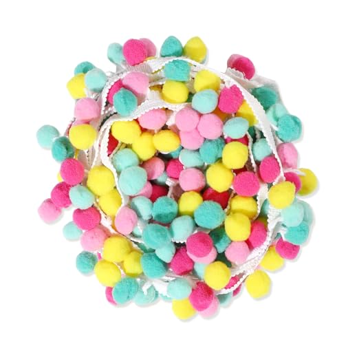 9,1 m Pompons, Quastenborte, Fransenquaste, Spitze, mehrfarbig, Bastelzubehör zum Nähen von Gardinen und Kleidung, Dekoration (mehrfarbig) von Pineraap