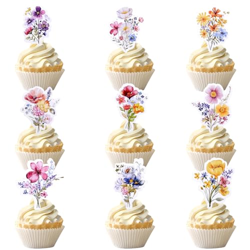 Wildblumen-Kuchenaufsätze, 36 Stück, Blumen-Cupcake-Topper, Kuchendekorationen für Hochzeit, Geburtstag, Babyparty, Party-Dekoration Wildblumen-Kuchenaufsätze, 36 Stück, Blumen-Cupcake-Topper, Kuchendekorationen für Hochzeit, Geburtstag, Babyparty, Party-Dekoration von Pineraap