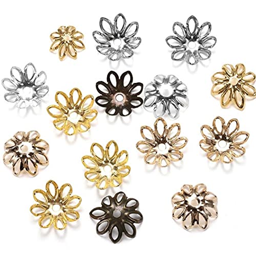 100 Stücke Silve Gold Rhodium Bulk Flolen Perlen Kappen 11 Mm Spacer Loos Charme Perlenkappe Für Schmuck Finding Lieferungen von PiniceCore